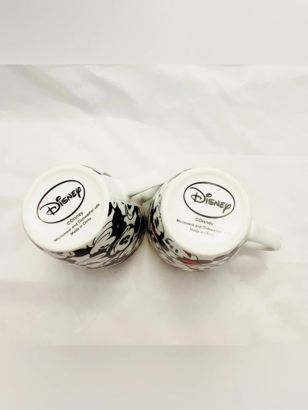 Disney Set of 2 Mickey & Minnie Mouse All Over Coffee Mugs, Vintage